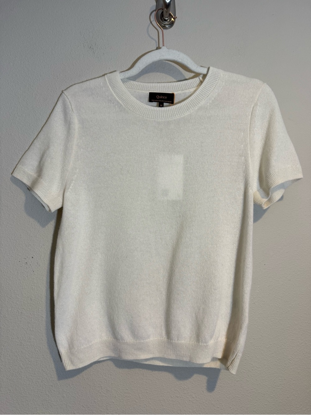 Quince Mongolian Cashmere Tee Ivory - Picture 3 of 8